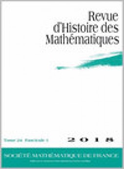 Revue D Histoire Des Mathematiques雜志