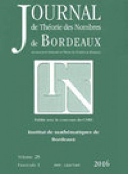Journal De Theorie Des Nombres De Bordeaux雜志