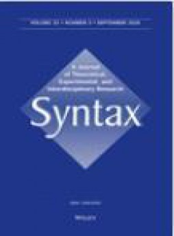 Syntax-a Journal Of Theoretical Experimental And Interdisciplinary Research雜志