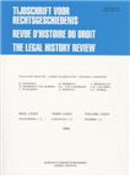 Tijdschrift Voor Rechtsgeschiedenis-revue D Histoire Du Droit-the Legal History雜志
