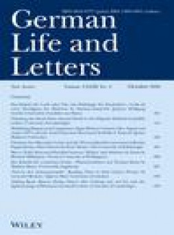 German Life And Letters雜志