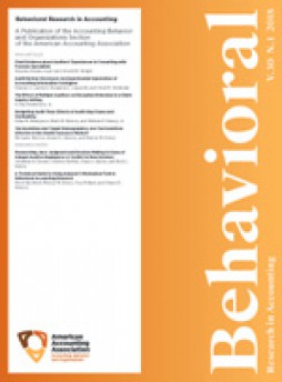 Behavioral Research In Accounting雜志